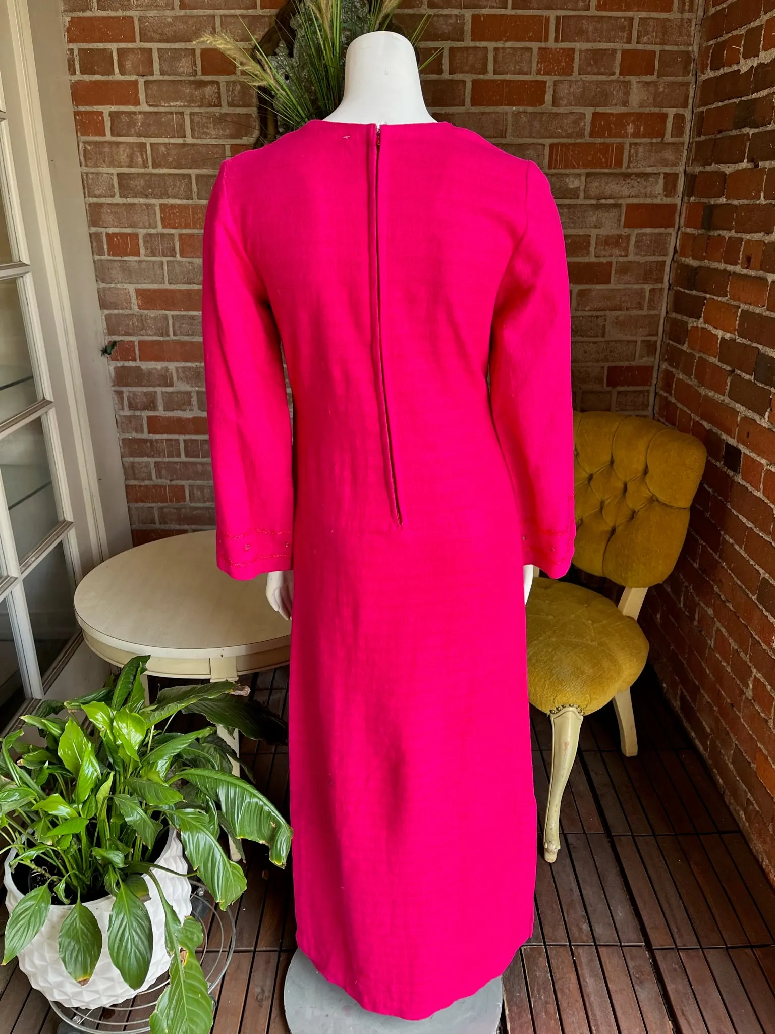 1960s Hot Pink Cotton Maxi