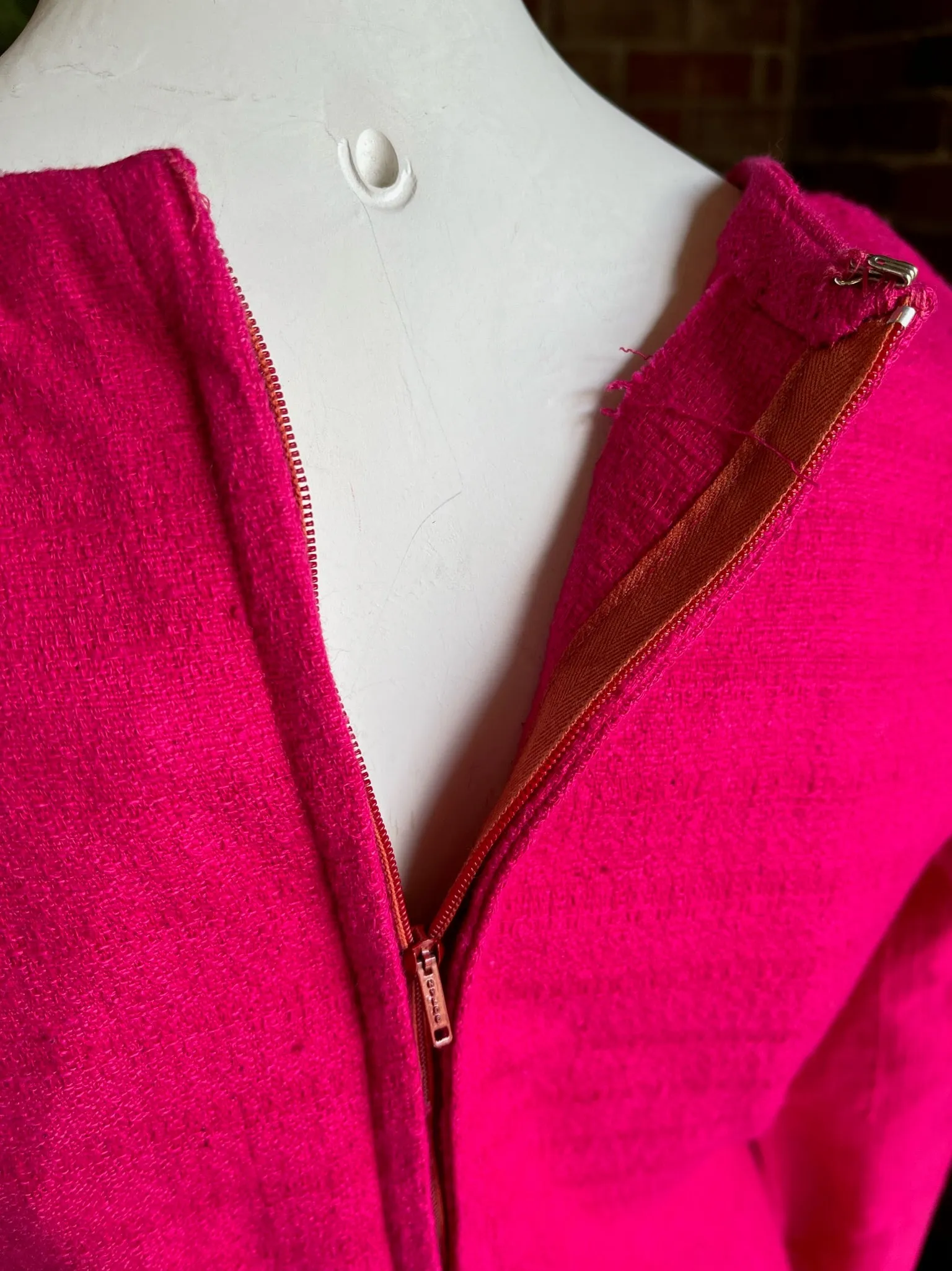 1960s Hot Pink Cotton Maxi