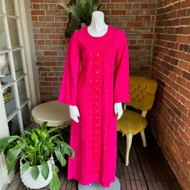 1960s Hot Pink Cotton Maxi