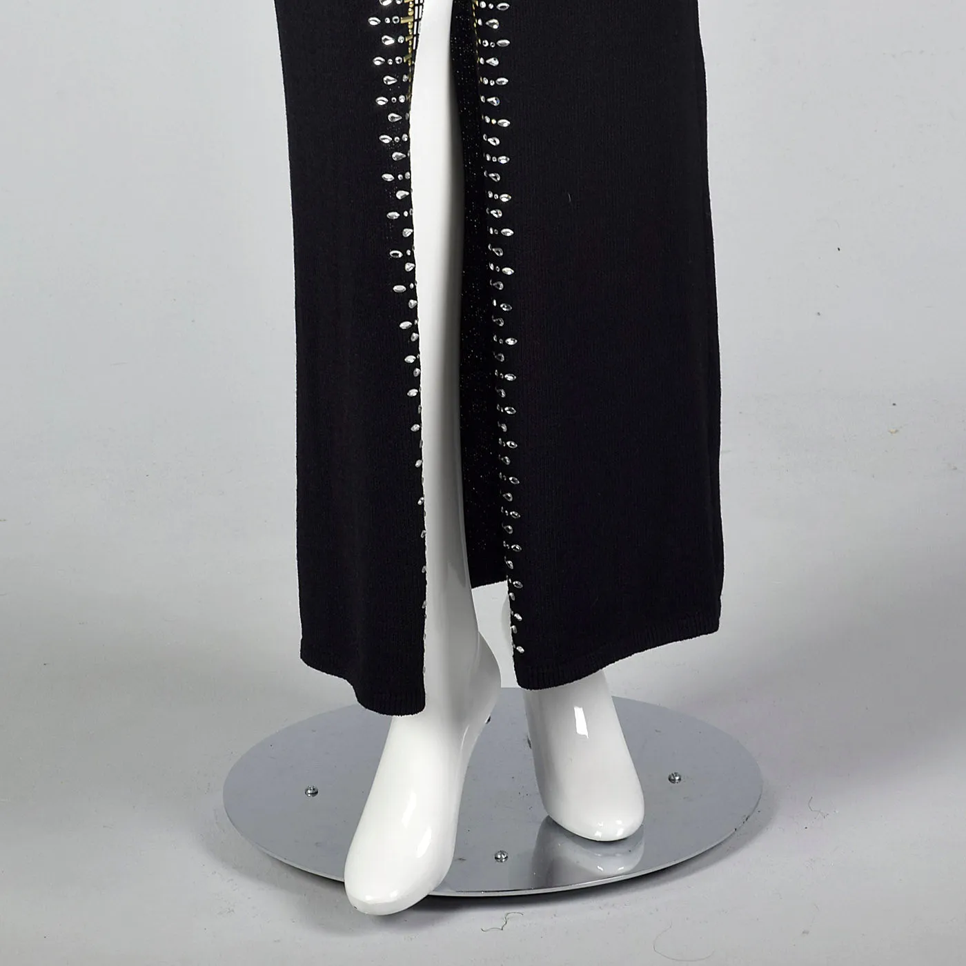 1980s St John Knit Black Evening  Dress