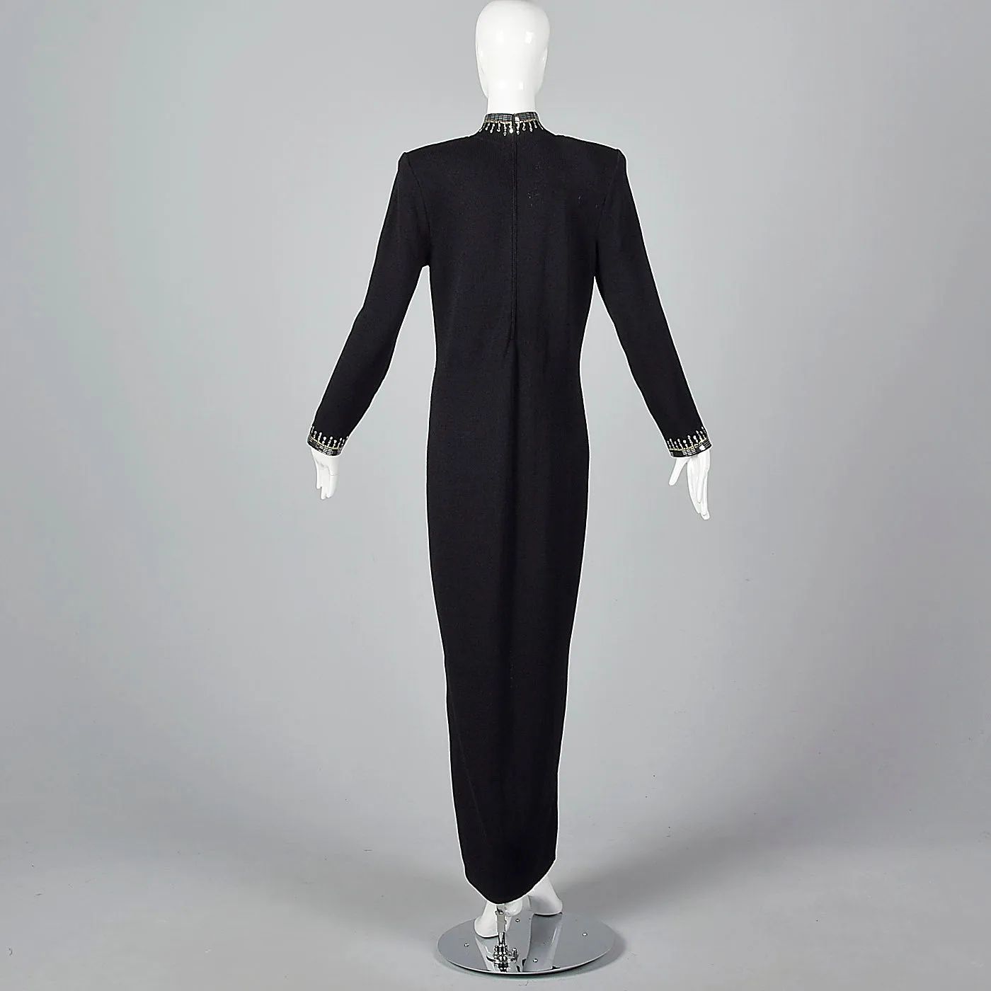 1980s St John Knit Black Evening  Dress