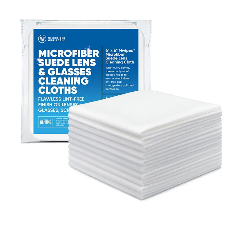 6"x6" Mwipes Microfiber Suede Lens Cleaning Cloth - Pack of 10