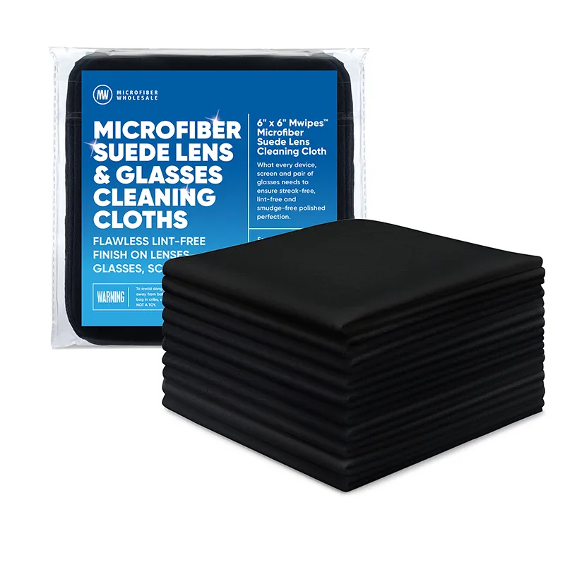 6"x6" Mwipes Microfiber Suede Lens Cleaning Cloth - Pack of 10