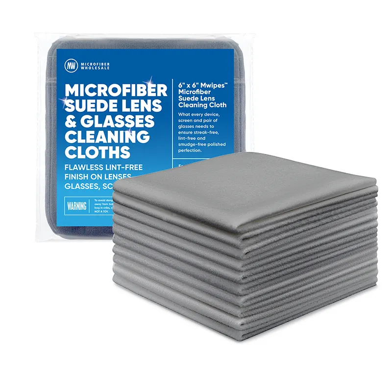 6"x6" Mwipes Microfiber Suede Lens Cleaning Cloth - Pack of 10