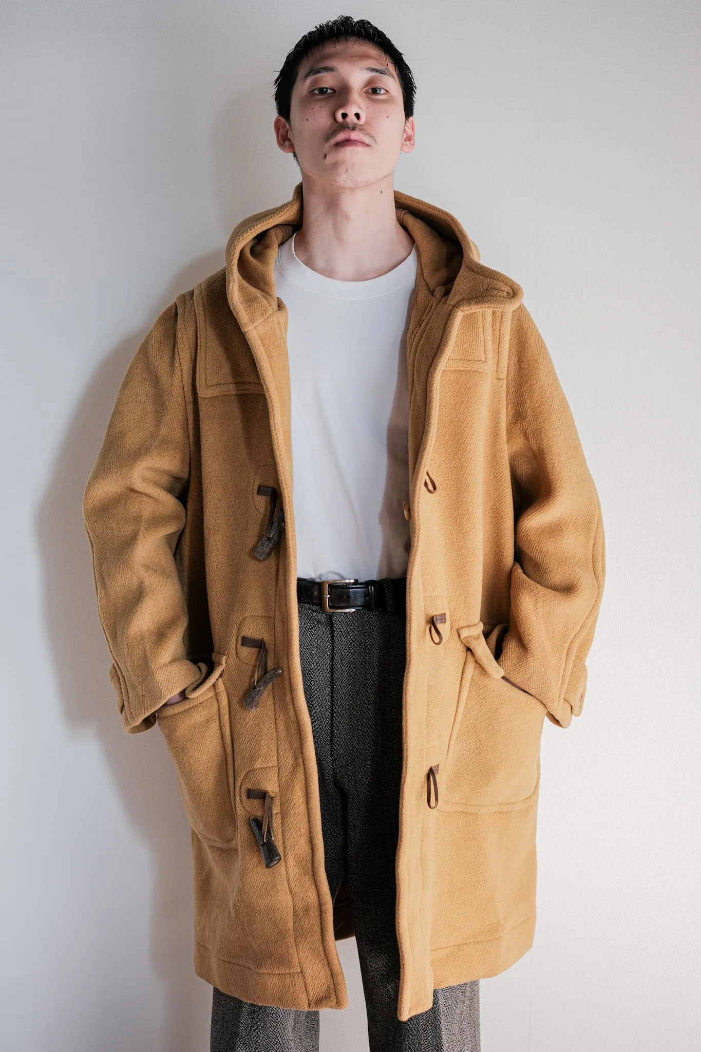 【~90's】Old INVERTERE HBT Wool Duffle Coat Size.38R "Moorbrook"