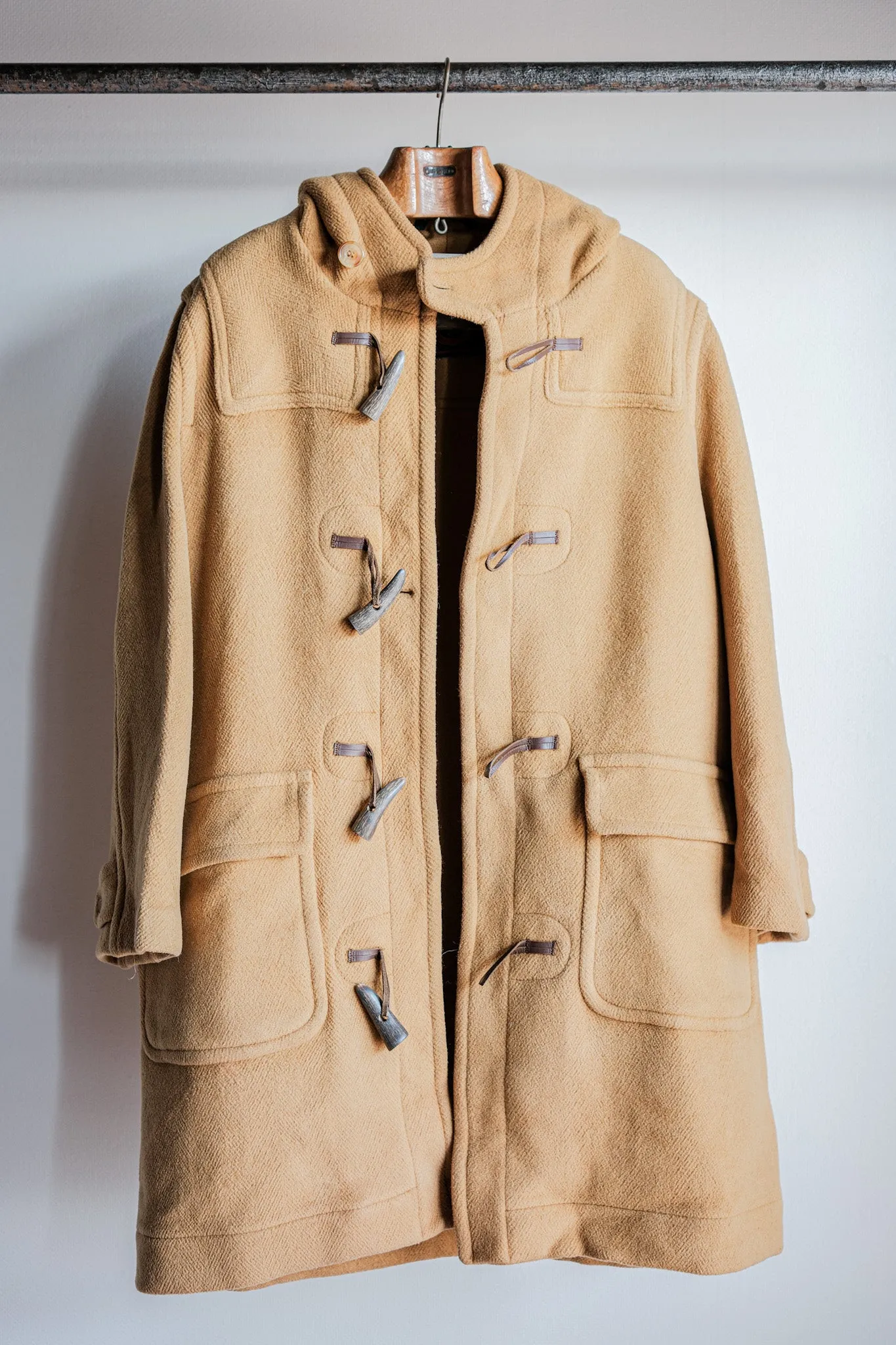 【~90's】Old INVERTERE HBT Wool Duffle Coat Size.38R "Moorbrook"