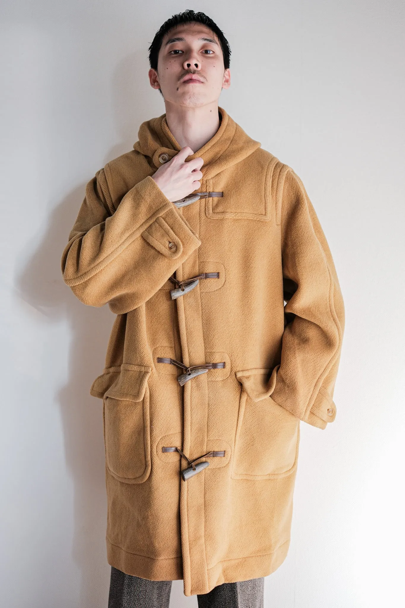 【~90's】Old INVERTERE HBT Wool Duffle Coat Size.38R "Moorbrook"