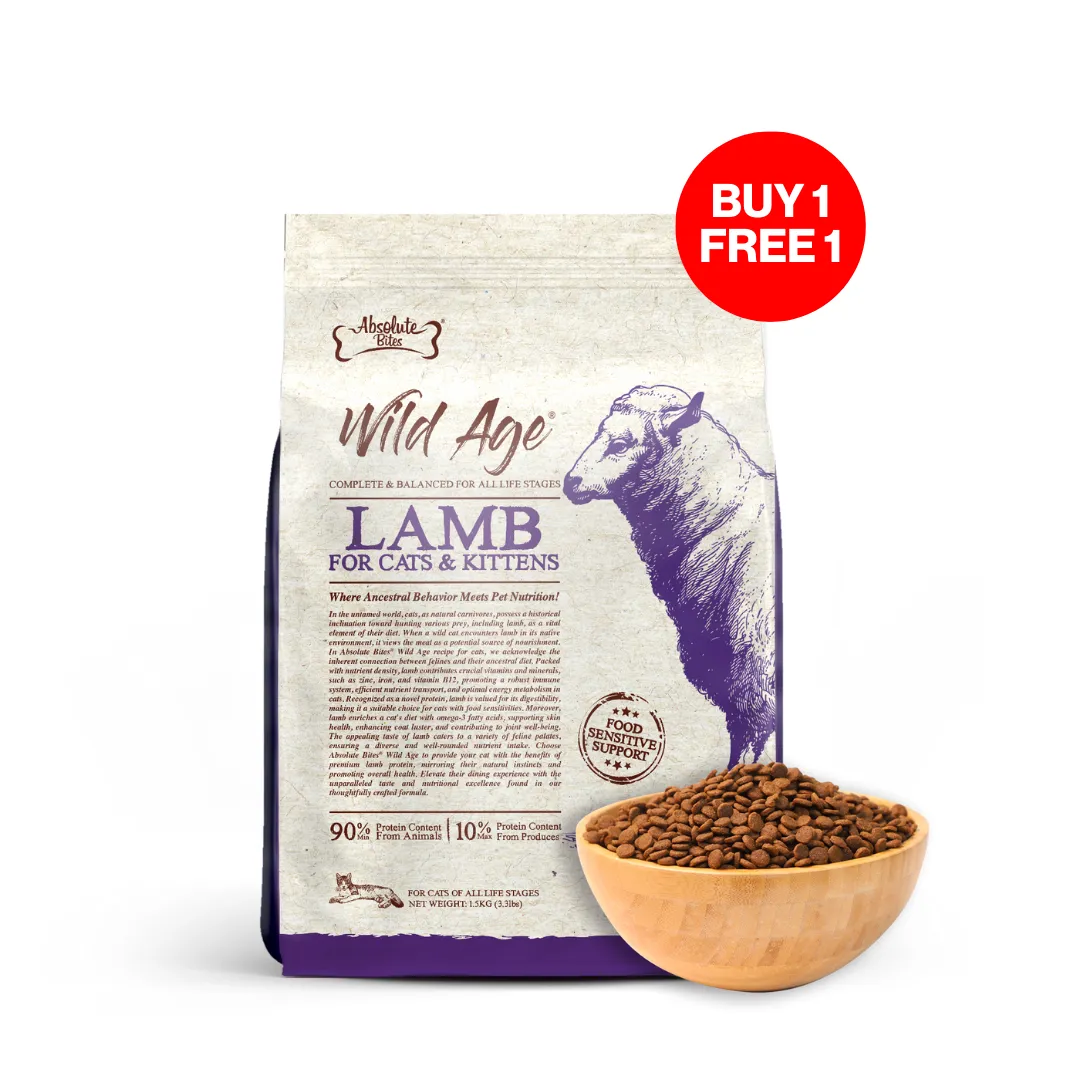 Absolute Bites Wild Age Dry Cat Food - Lamb (3.3lbs)