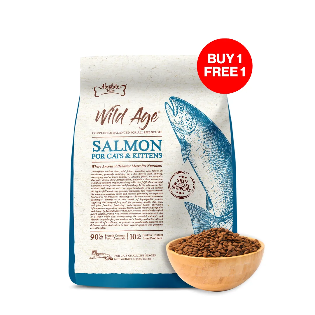 Absolute Bites Wild Age Dry Cat Food - Salmon (12lbs)