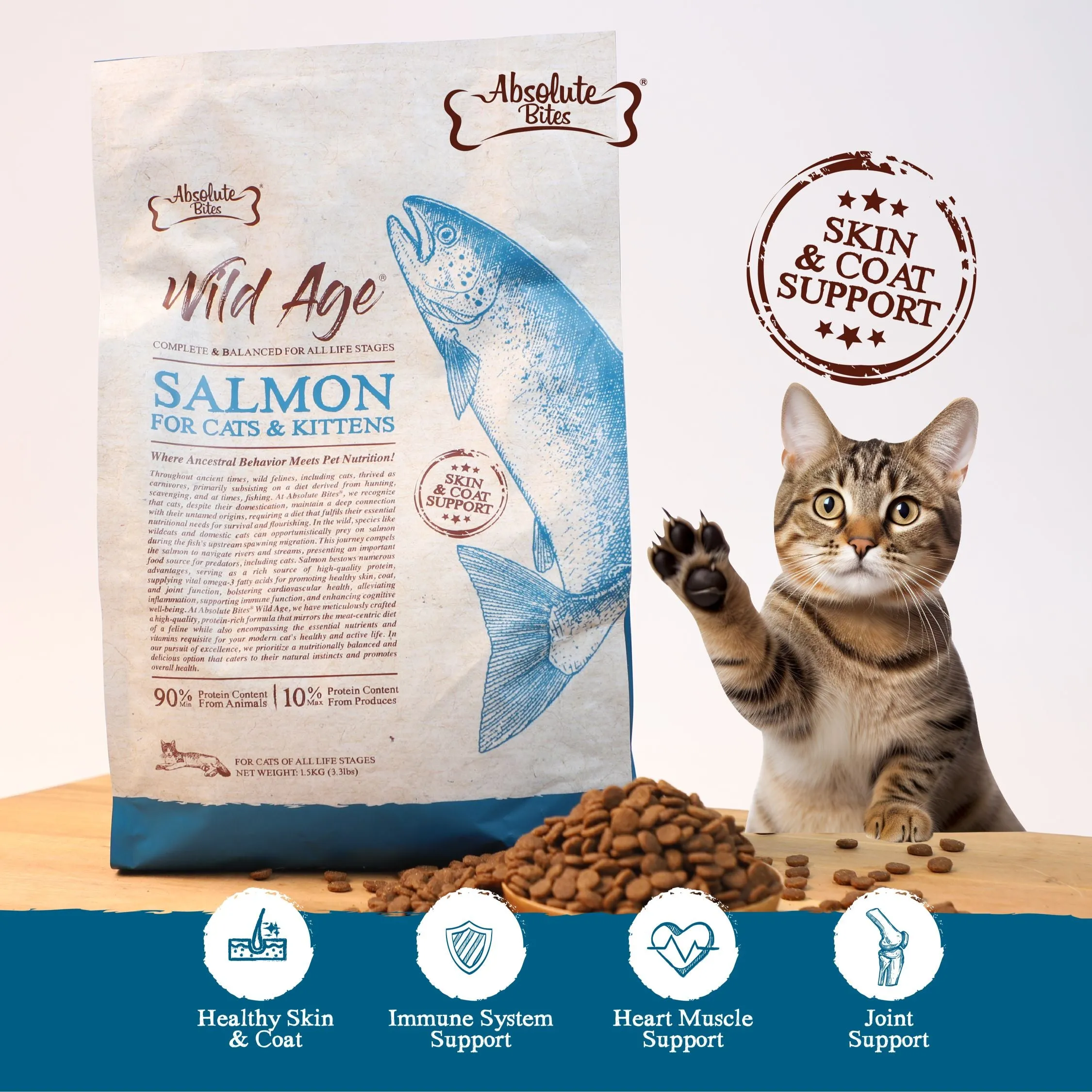 Absolute Bites Wild Age Dry Cat Food - Salmon (12lbs)