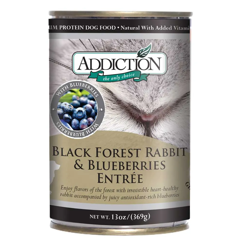 Addiction Black Forest Rabbit & Blueberries Entree Canned Dog Food 368g