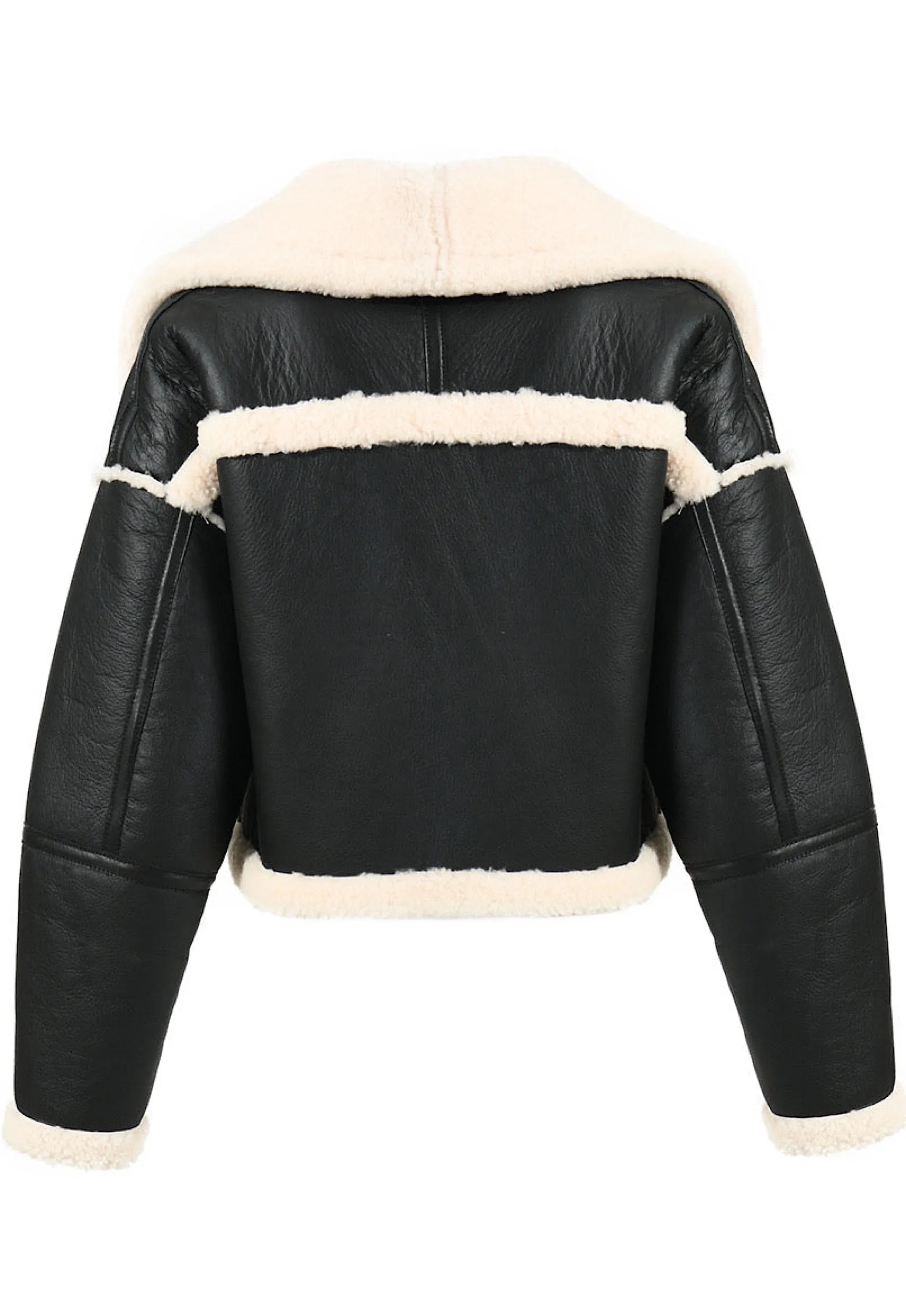 ADELE Black Shearling Leather Jacket