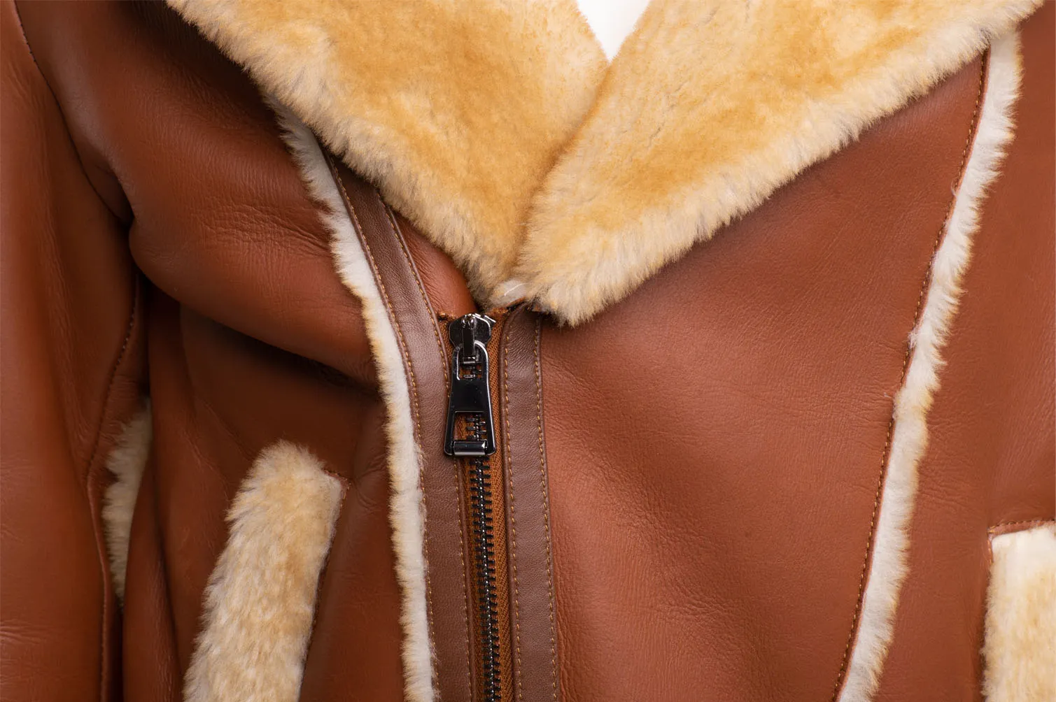 Alek's Biker Shearling Jacket with Fur Details