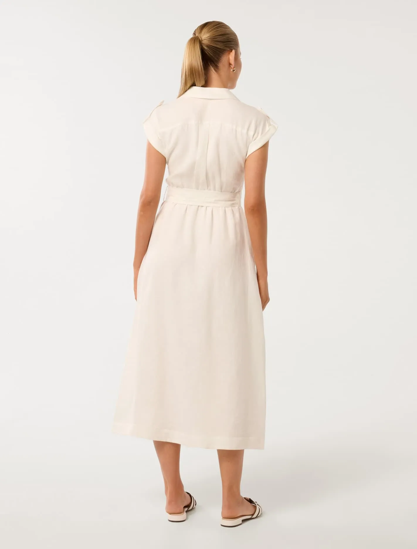 Alison Zip Utility Linen Midi Dress