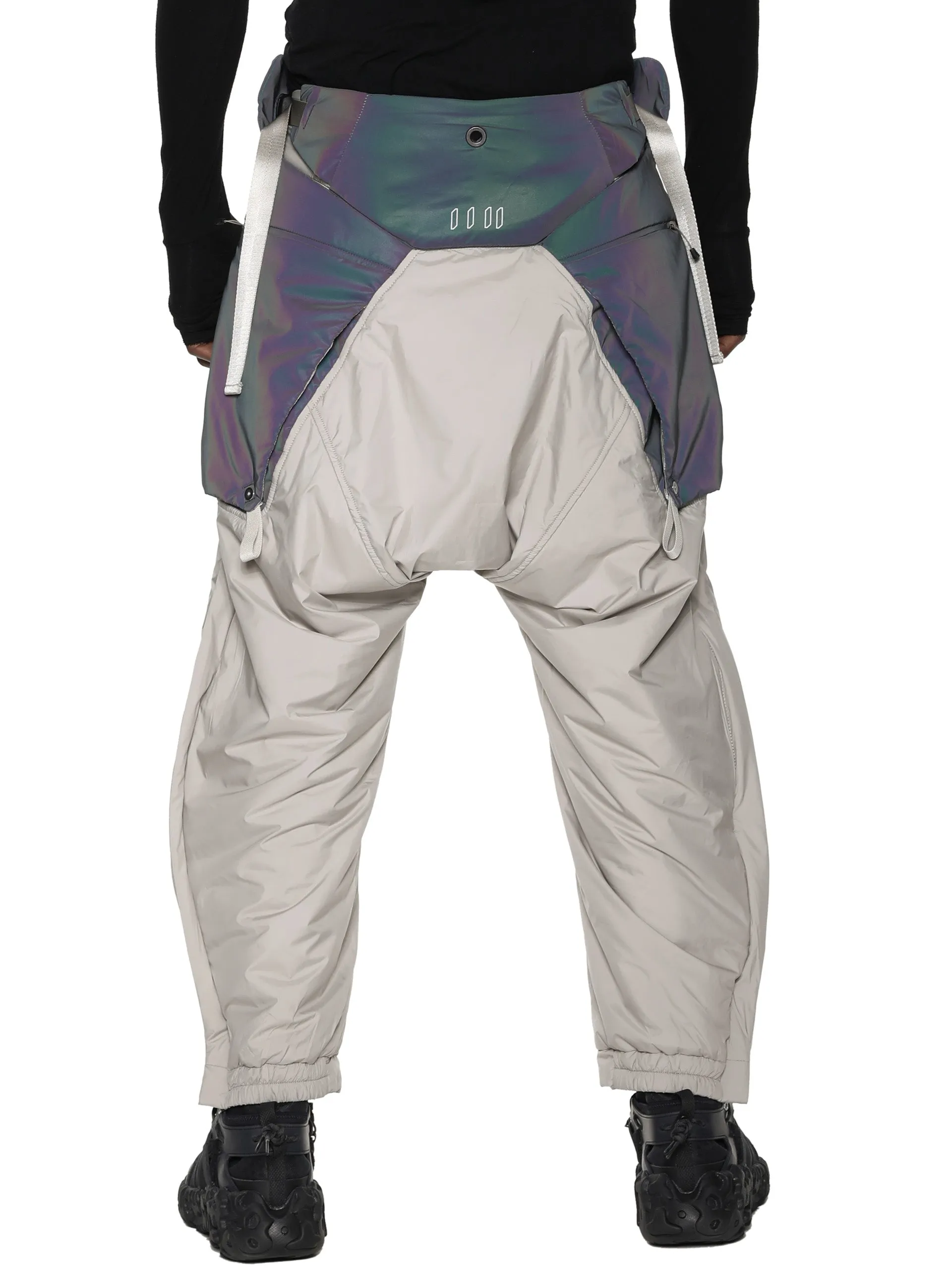 arctic aurora reflective geo panel layered quilted snow pants