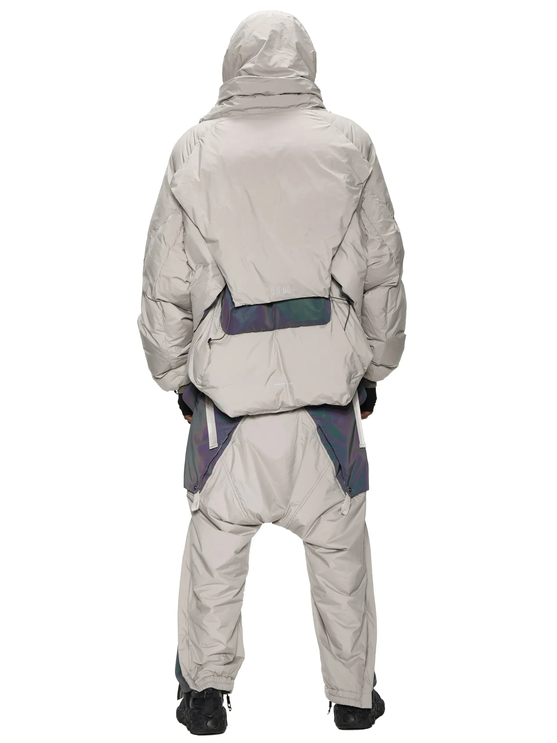 arctic aurora reflective geo panel layered quilted snow pants