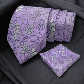 Artistic Floral Tie And Pocket Square Combo