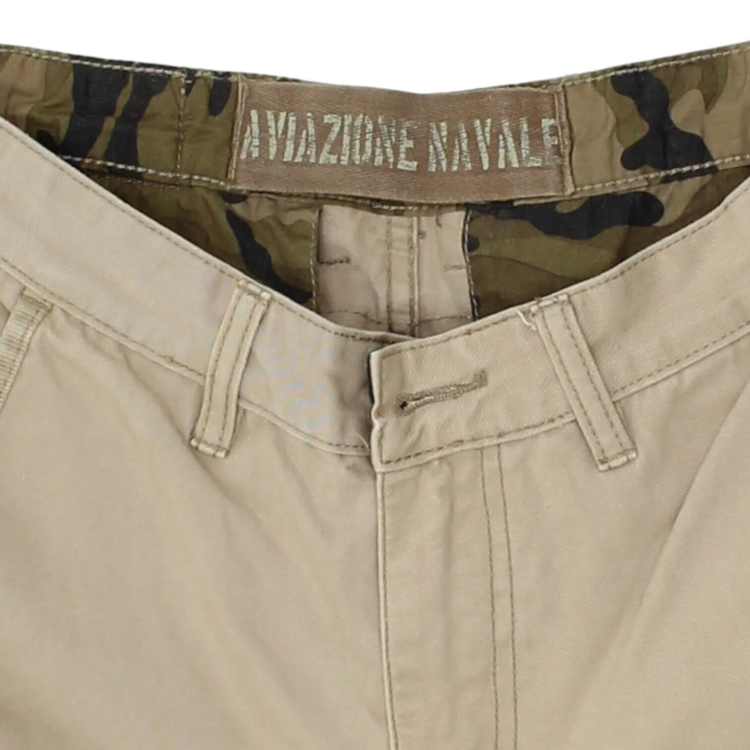 Aviazione Navale Mens Beige Cargo Pants | Vintage Designer Workwear Trousers VTG