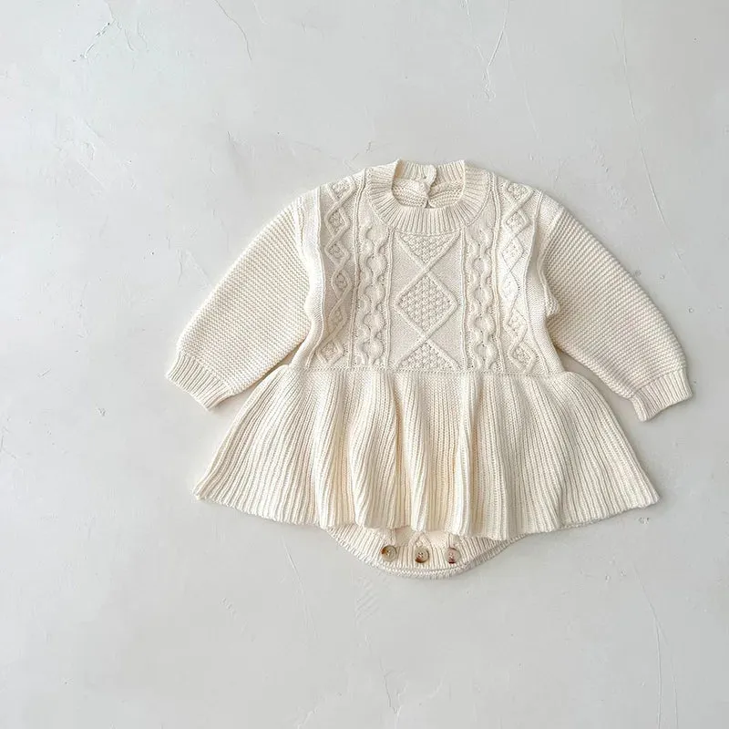 Baby Cable-Knit Bodysuit Dress