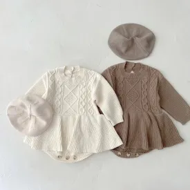 Baby Cable-Knit Bodysuit Dress