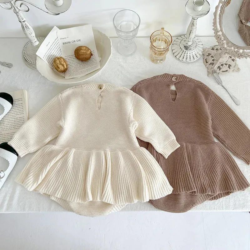 Baby Cable-Knit Bodysuit Dress