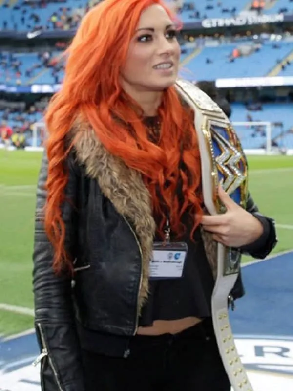 BECKY LYNCH WWE FUR SHEARLING JACKET