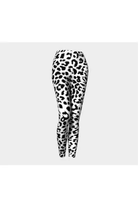 Black and White Leopard Print Leggings