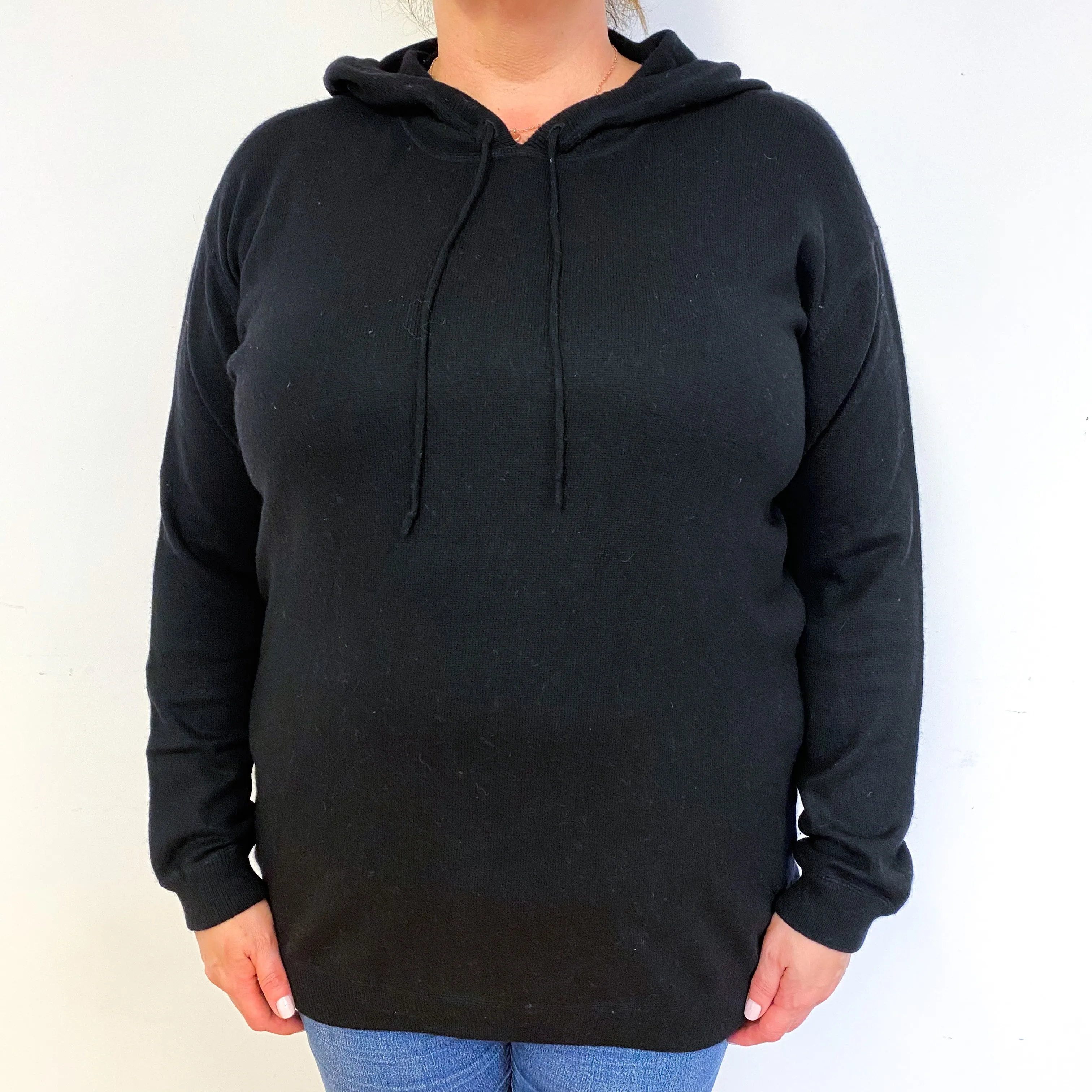 Black Cashmere Hoodie Jumper Extra Large Tall