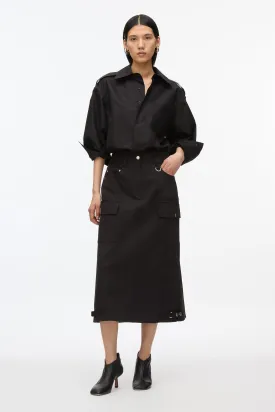 Black Utility Cargo Skirt