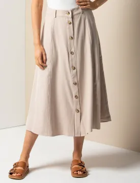 Blair Button Front Midi Skirt