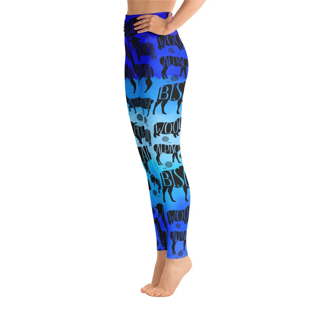 Blue Fiber Animals Yoga Leggings