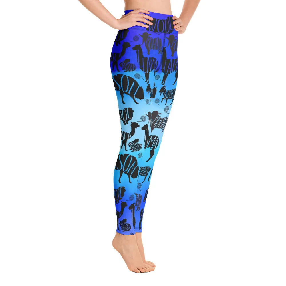 Blue Fiber Animals Yoga Leggings