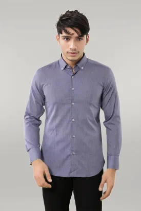 Blue Plain Linen Men's Shirt | Wessi