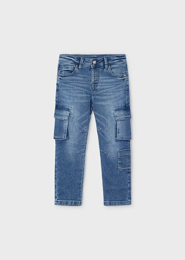 Boys Denim Cargo Pants