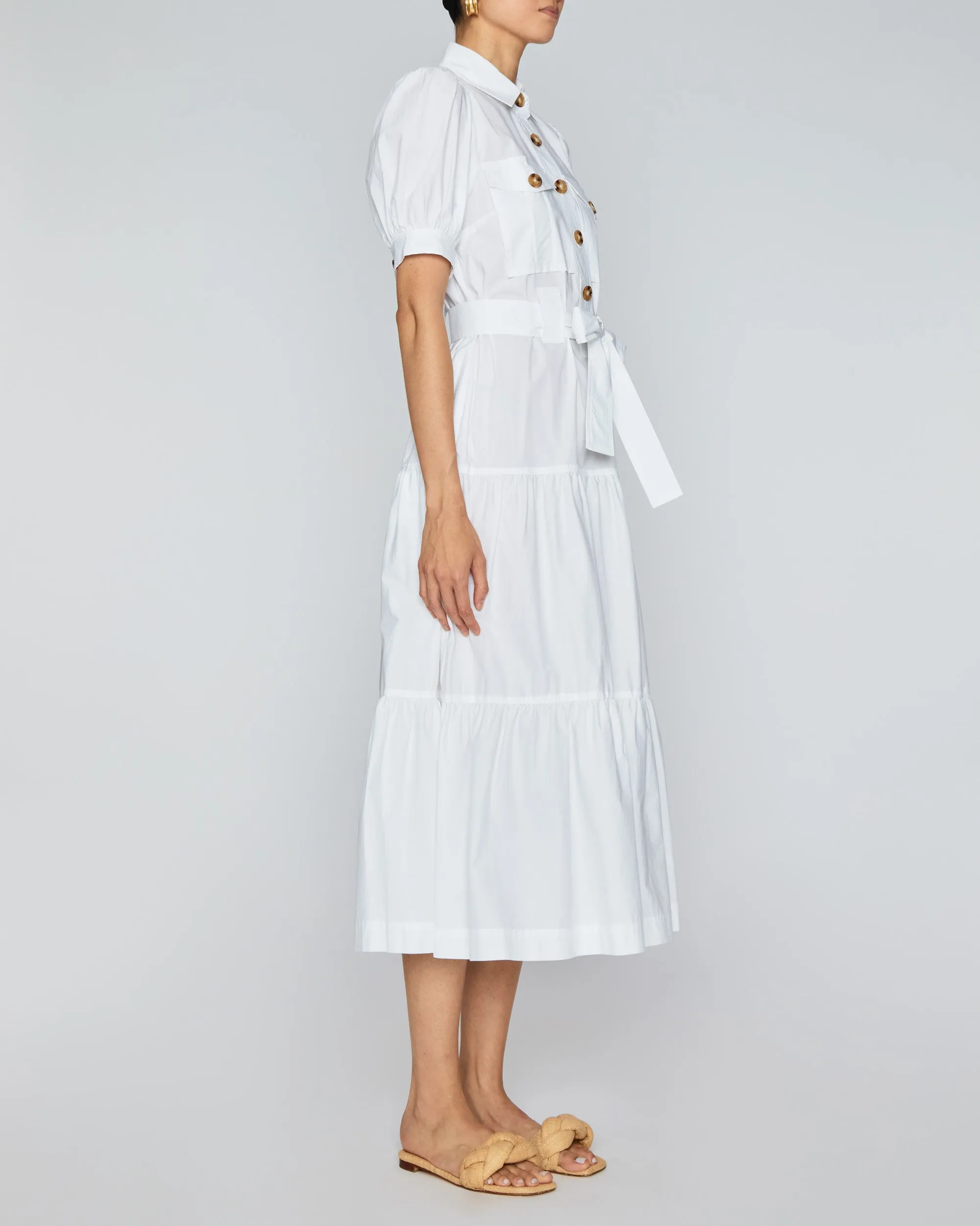 Buffy Utility Dress in White