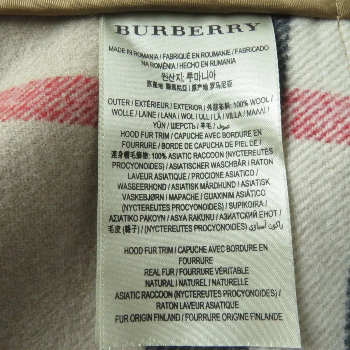 Burberry Brit Fur Hood Duffle Coat Brown