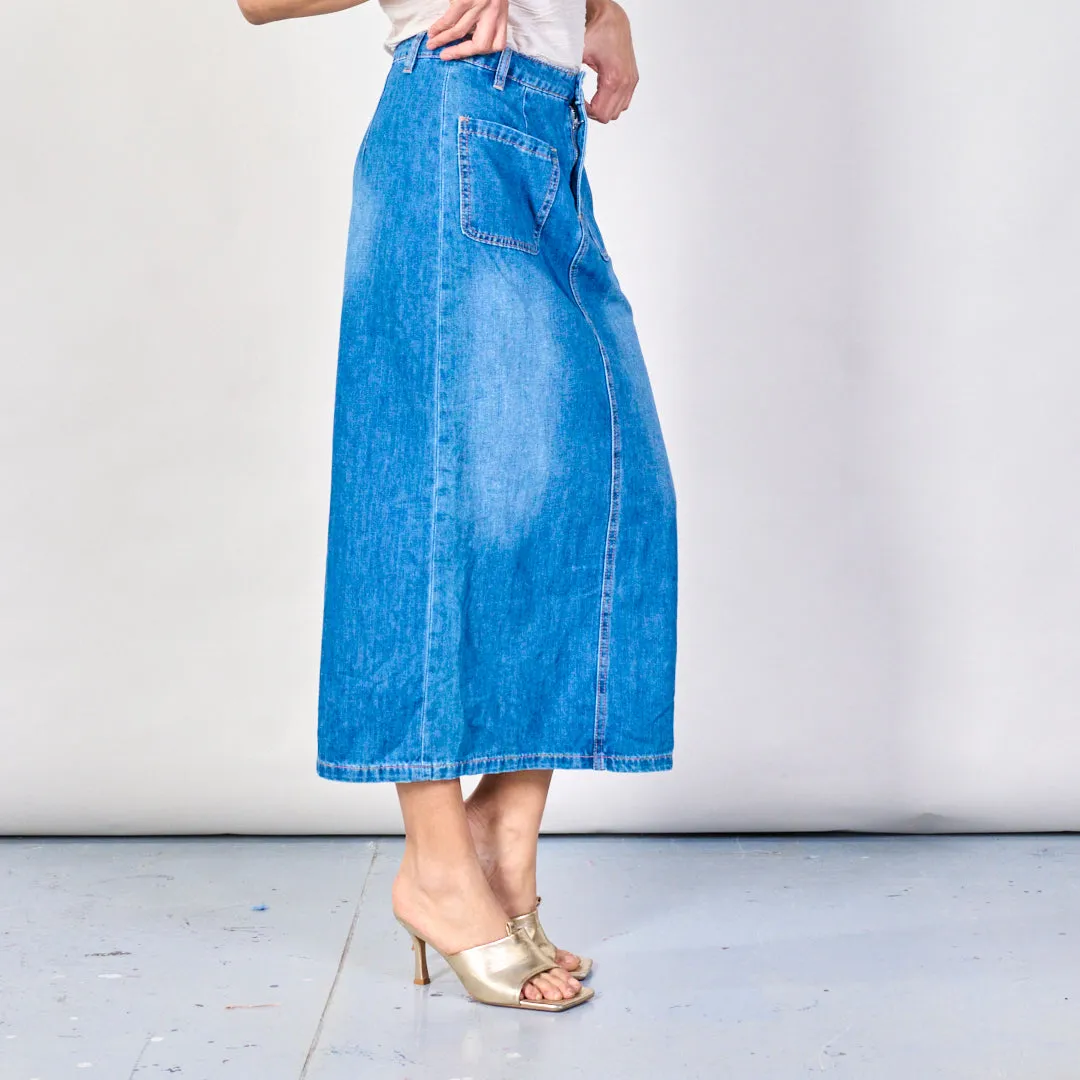 Casual midi-length denim skirt wholesale