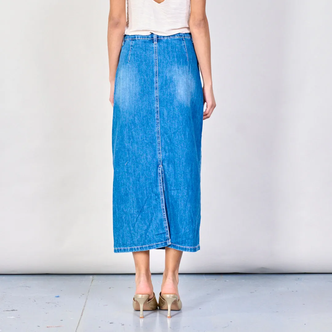 Casual midi-length denim skirt wholesale