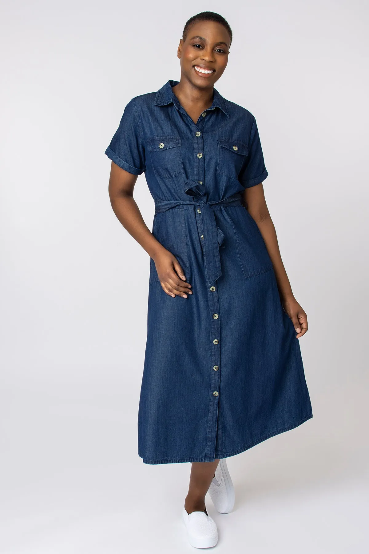 Chambray utility dress