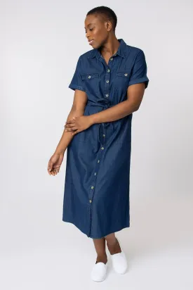 Chambray utility dress