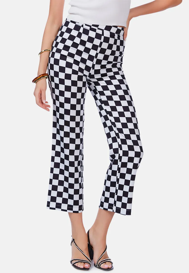 Checkerboard Culottes Pants