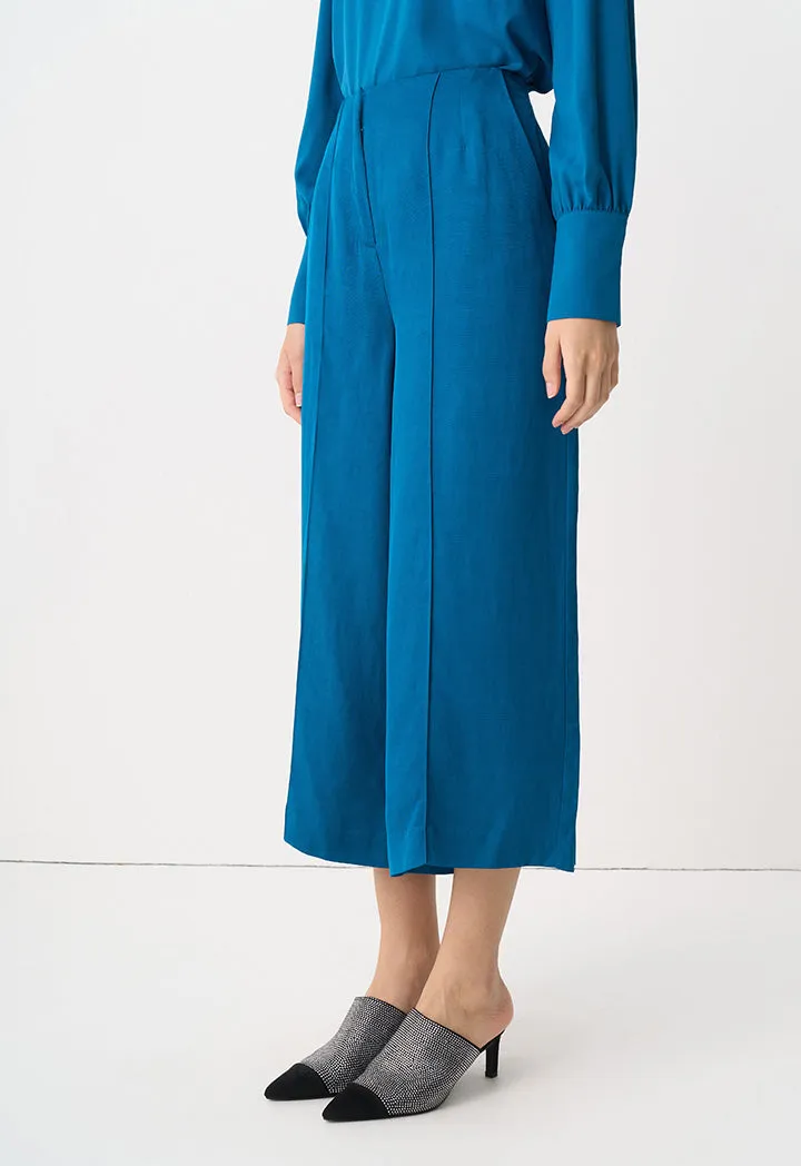 Choice Single Tone Wide Legs Culottes Teal