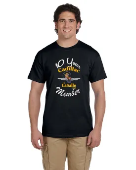 CLC Cadillac LaSalle CLUB MEMBER 10 YEAR ANNIVERSARY T-SHIRT (alternate design)