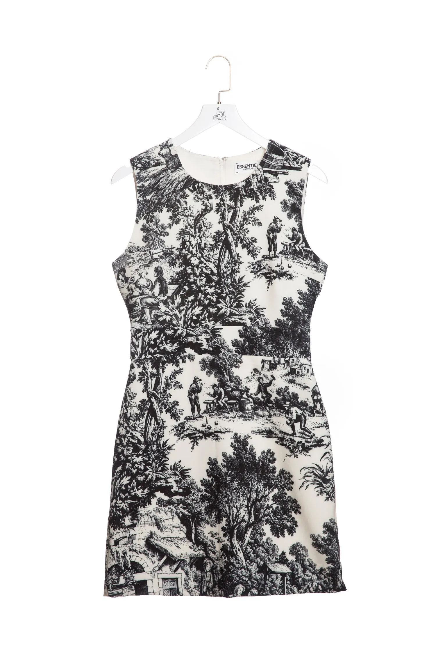 Colour Contrast Floral Sleeveless Dress