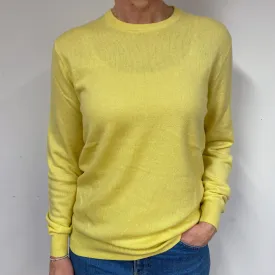 Daffodil Yellow Cashmere Crew Neck Jumper Medium