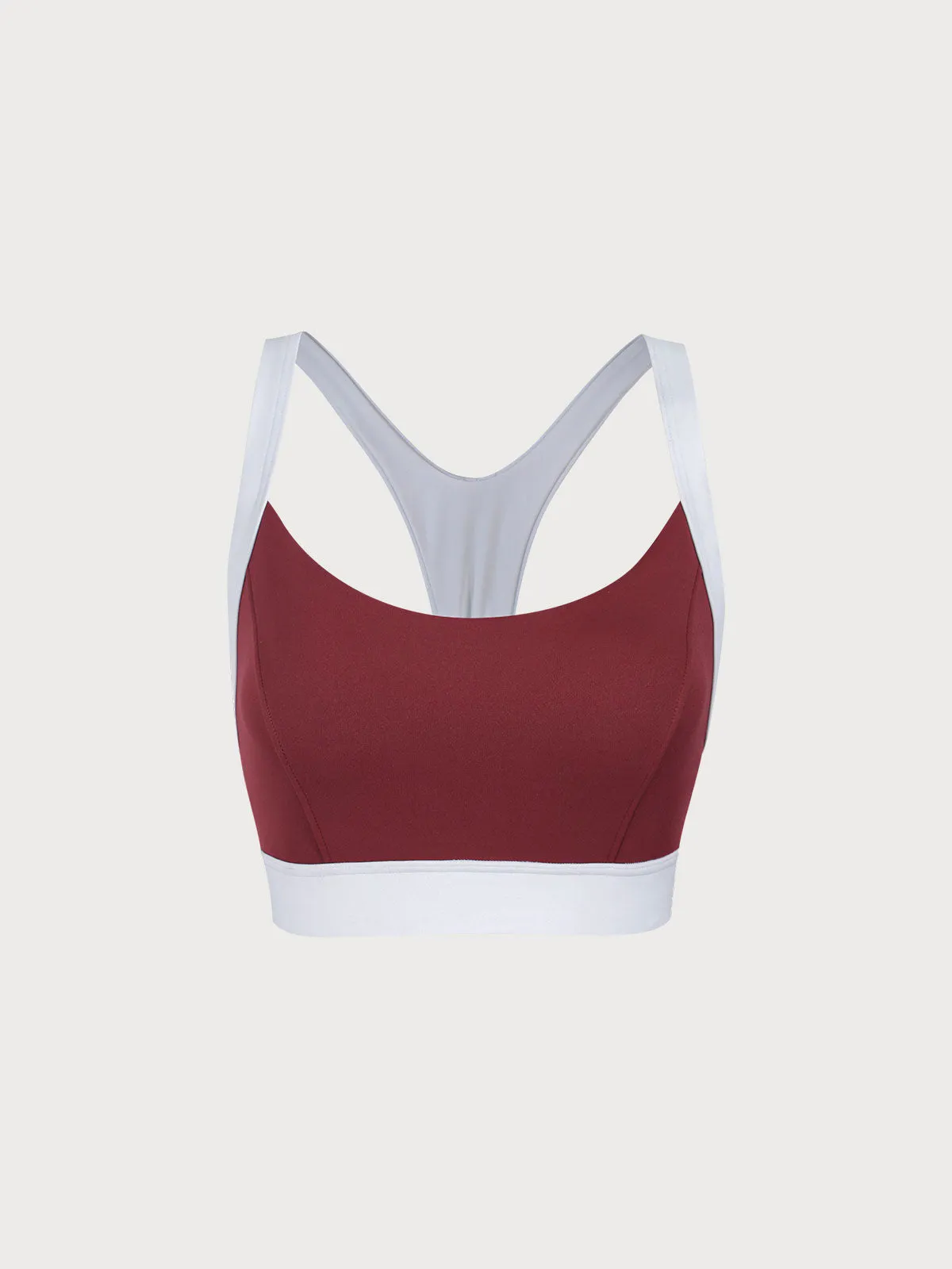 Dark Red Sports Bra - High Support