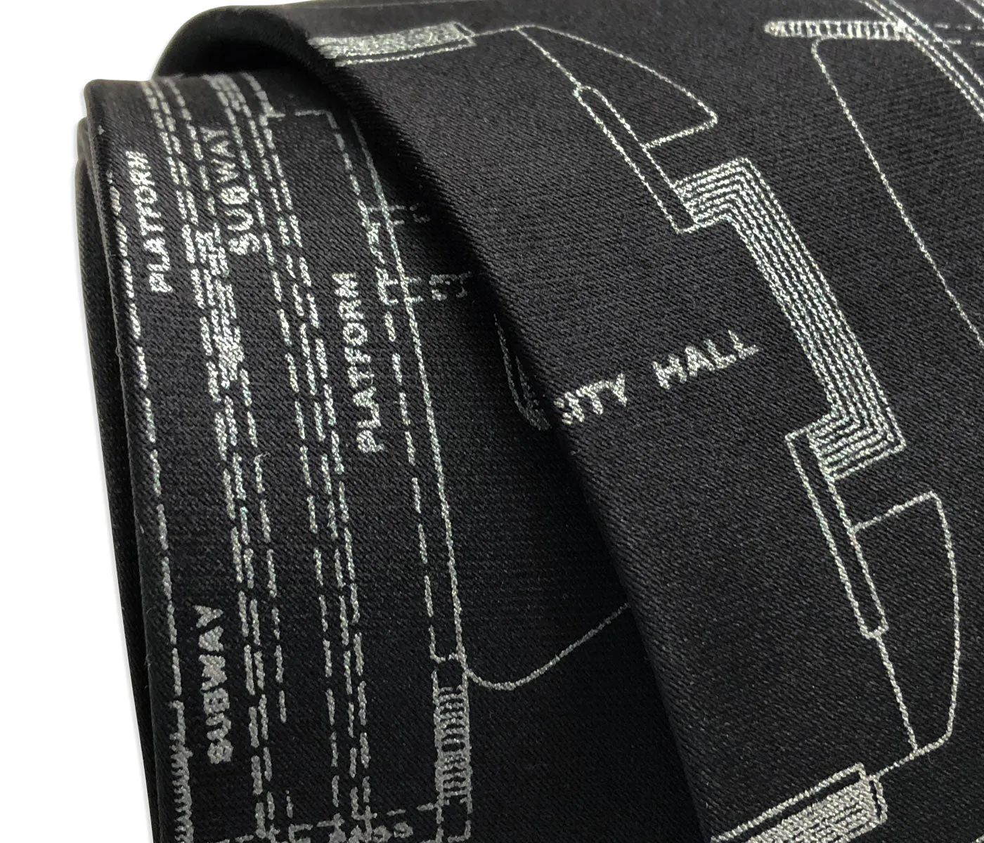 Detroit Subway Map Necktie, 1915 Vintage Map Print Tie