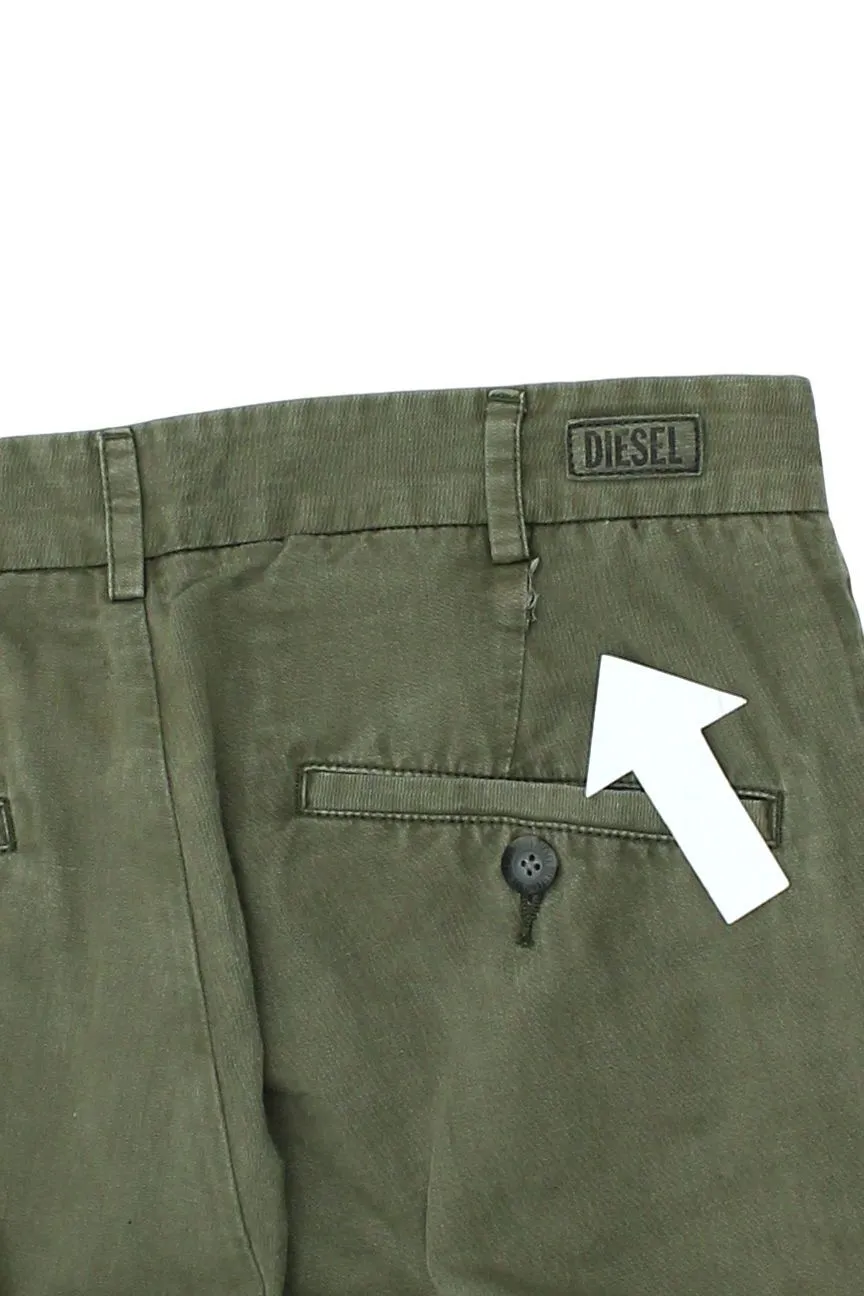 Diesel Women's Tapered Cargo Pants | Vintage High End Designer Green Trousers