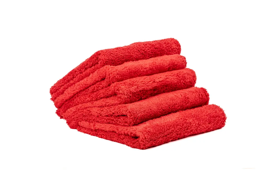 Edgeless Korean Plush Microfiber Detailing Towel 16 x 16 - 5Pk - Red