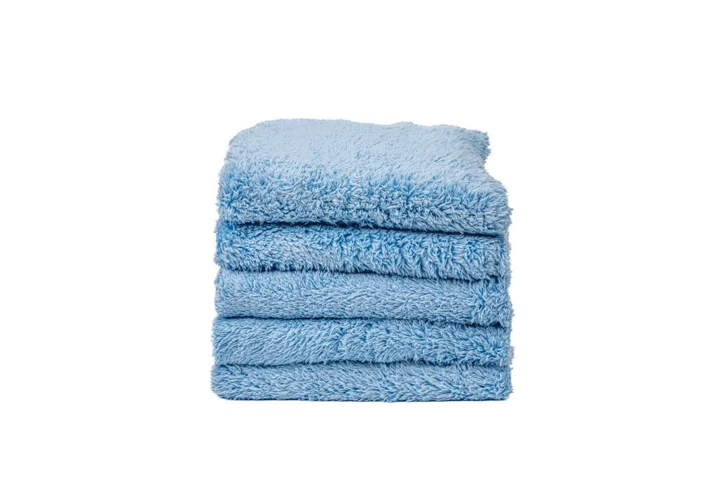 Edgeless Korean Plush Microfiber Detailing Towel 16 X 16 Blue 5Pk